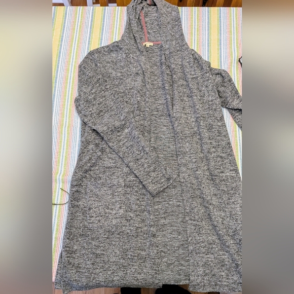 Lily White Sweaters - Lily White XL Gray and Pink Hooded Cardigan